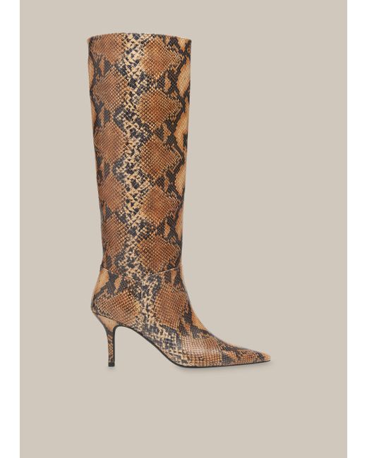 Whistles Natural Conna Snake Knee High Boot