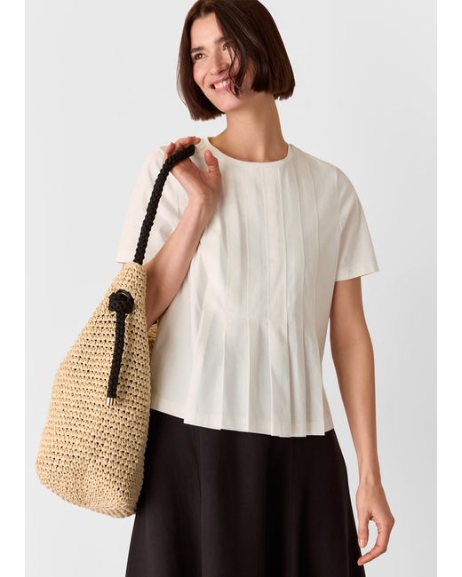 Whistles White Pleat Detail Top