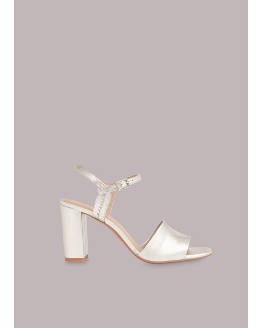 Whistles Metallic Lilley High Block Heel Sandal