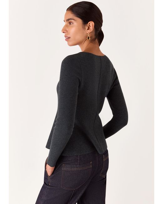 Whistles Blue Peplum Detail Knit