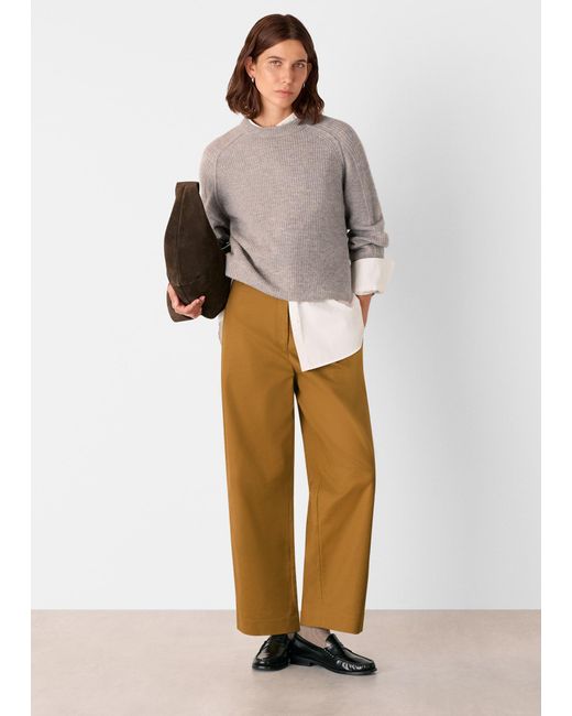 Whistles Natural Aria Wool Mix Crew Knit