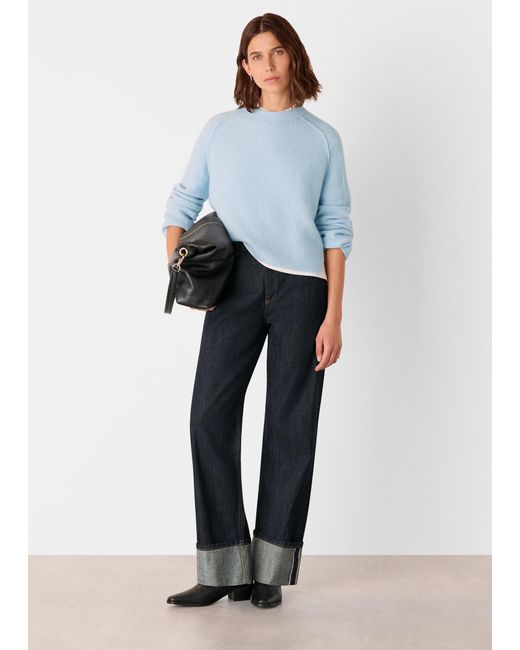 Whistles White Aria Wool Mix Crew Knit