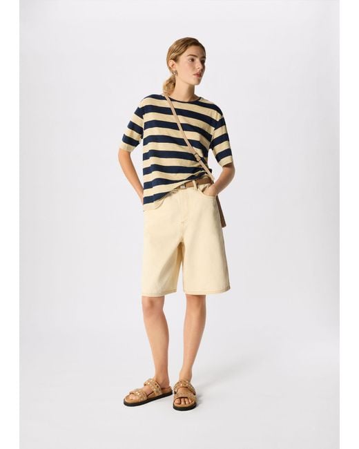 Whistles Blue Wide Stripe Tee