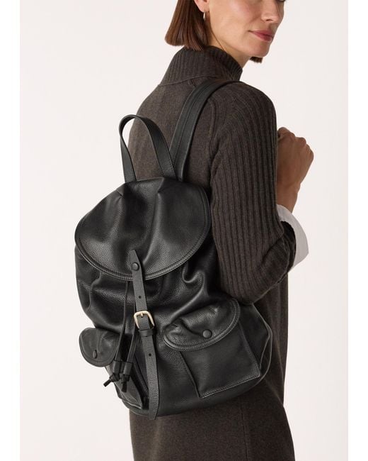Whistles Black Sierra Pocket Detail Backpack