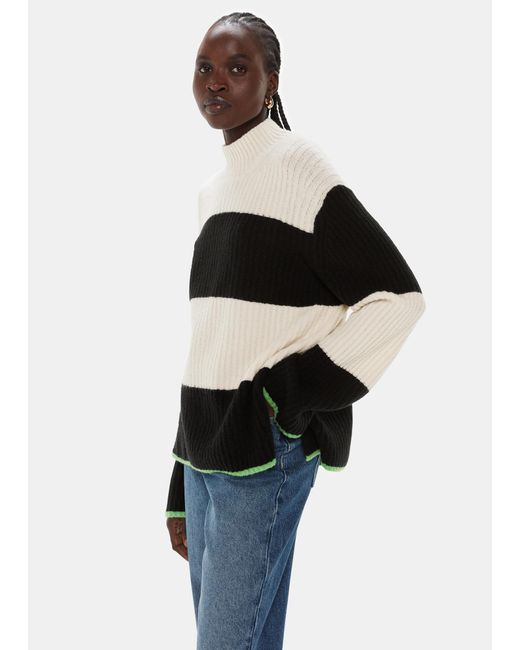 Whistles Multicolor Block Stripe Rib Funnel Neck