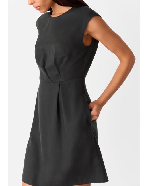 Whistles Black Twist Detail Mini Dress