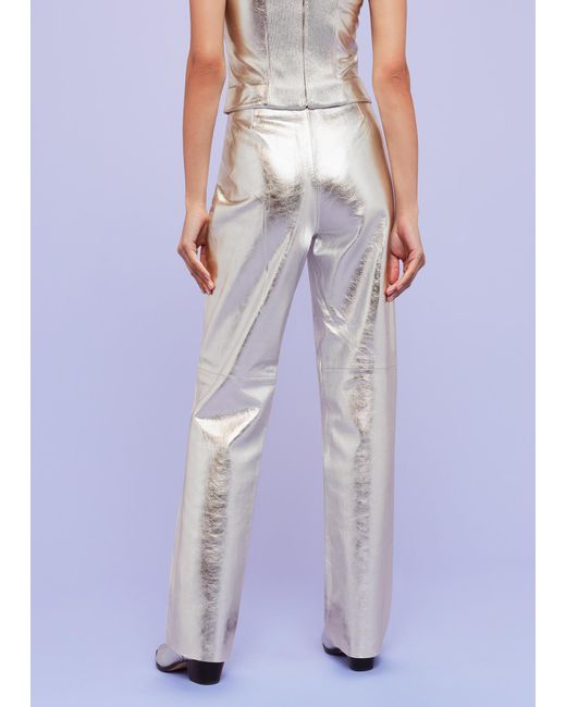 Whistles Purple Cosmo Leather Trouser
