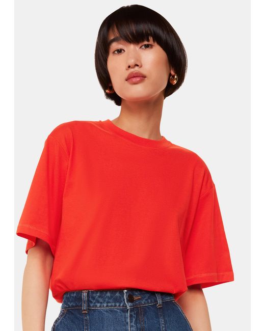 Whistles Red Relaxed Tee