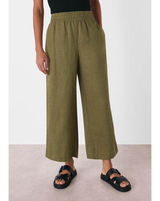 Whistles Green Linen Pocket Trouser