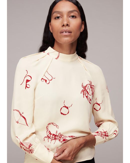 Whistles Natural Horoscope Print Melodie Top