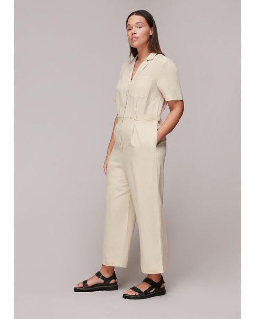Whistles Natural Amee Relaxed Jumpsuit