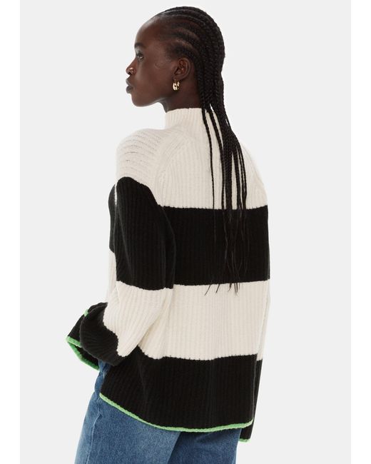 Whistles Multicolor Block Stripe Rib Funnel Neck