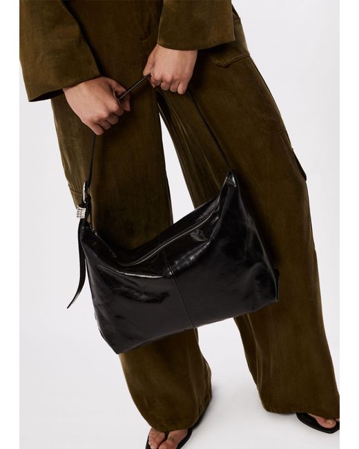 Whistles Black Ring Detail Shoulder Bag