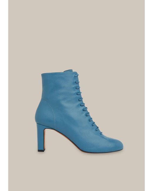 Whistles Blue Dahlia Lace Up Boot