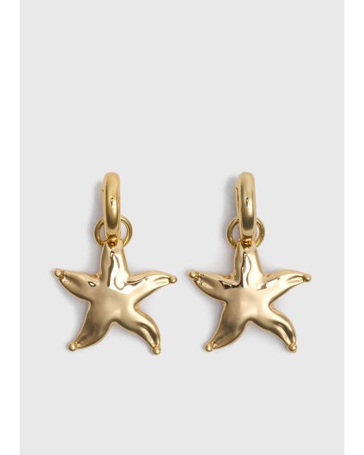 Whistles White Starfish Hoop Earring