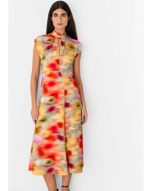 Whistles White Photographic Flower Midi Dress