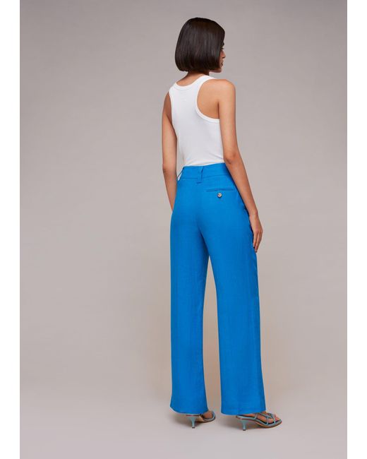 Whistles Blue Leonie Linen Trouser