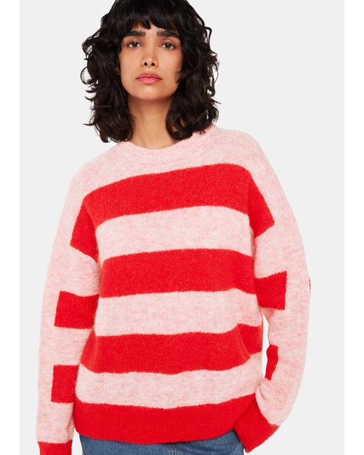 Whistles Red Stripe Mohair Knit