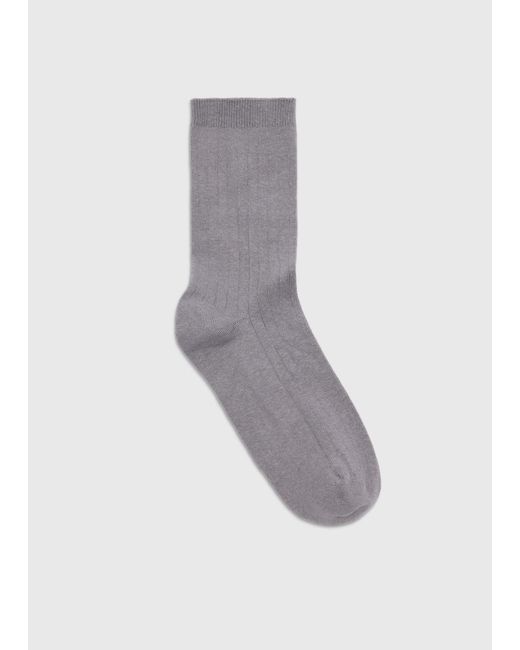 Whistles Gray Classic Ribbed Socks