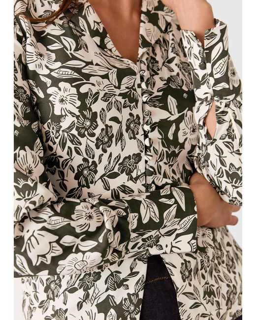 Whistles Multicolor Cut Stems Button Down Blouse