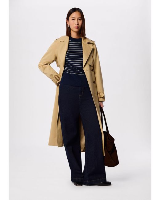 Whistles Blue Classic Stripe Cotton Knit
