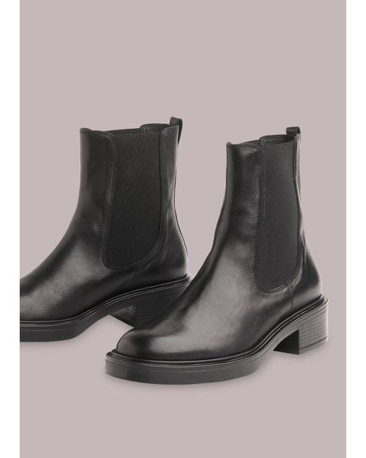 Whistles Black Rue Elasticated Chelsea Boot