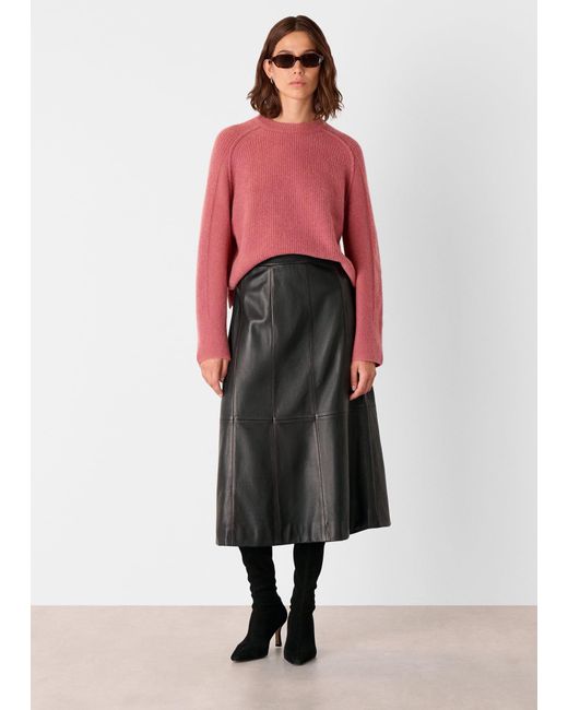 Whistles Red Aria Wool Mix Crew Knit