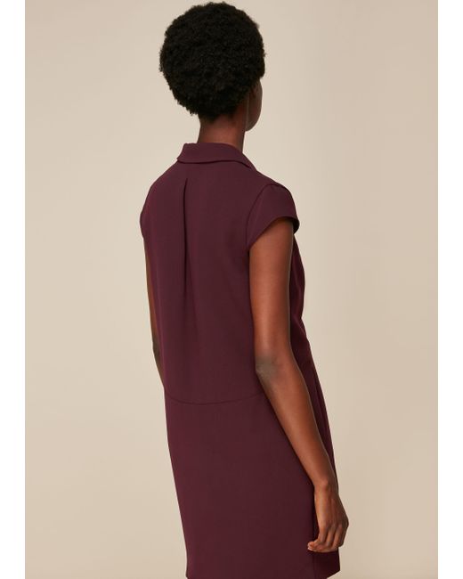 Whistles Leather Tuxedo Crepe Dress in 