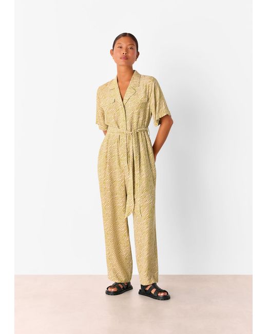 Whistles White Petite Kelly Tiger Flame Jumpsuit