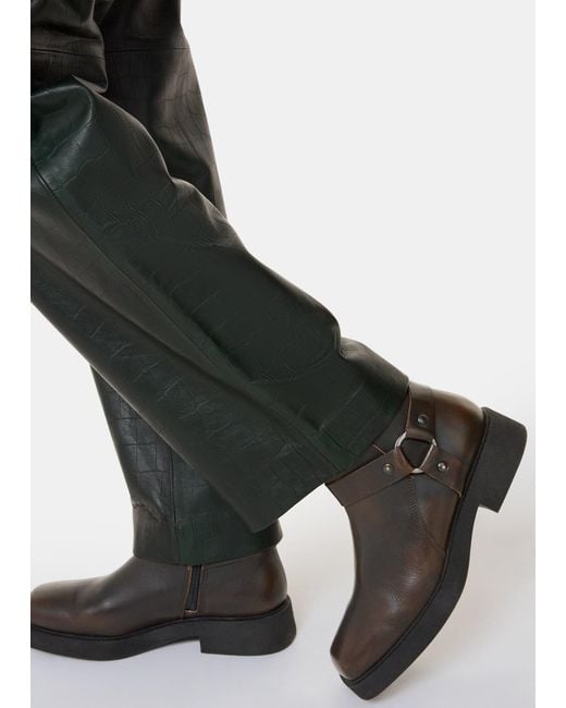 Whistles Black Matteo Burnished Biker Boot