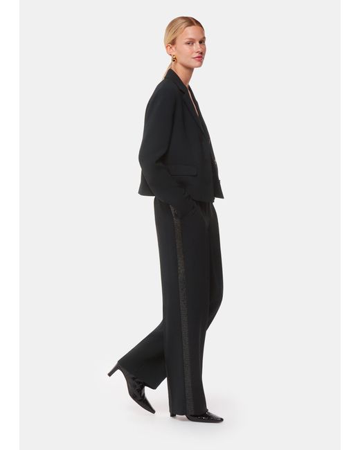 Whistles Black Quinn Sequin Stripe Trouser