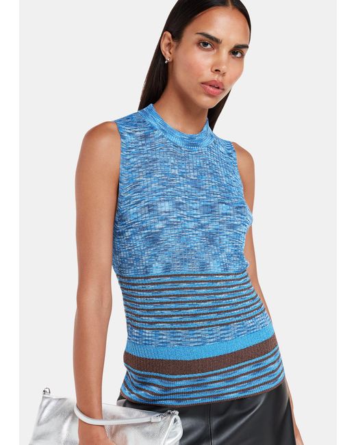 Whistles Blue Stripe Sparkle Tank