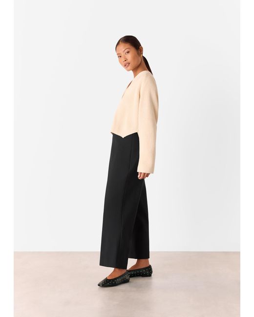 Whistles Black Petite Camilla Wide Leg Trouser