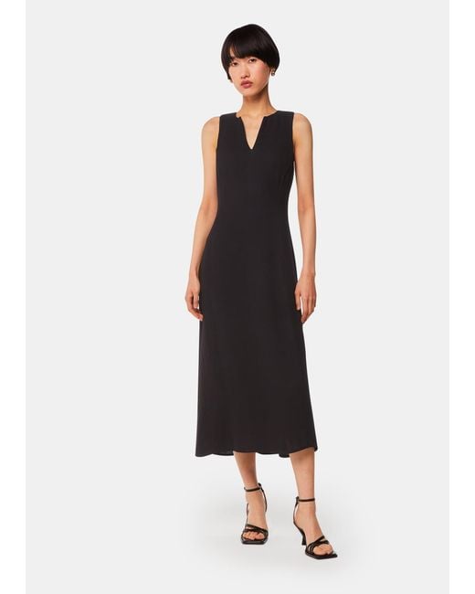 Whistles Black Alexia Midi Dress