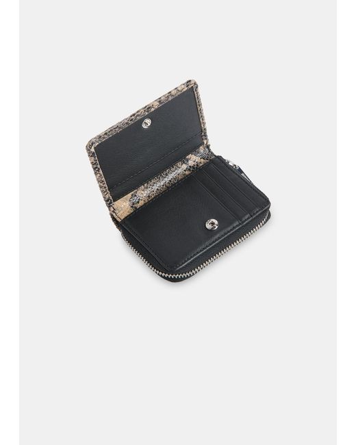 Whistles White Snake Print Leather Compact Purse