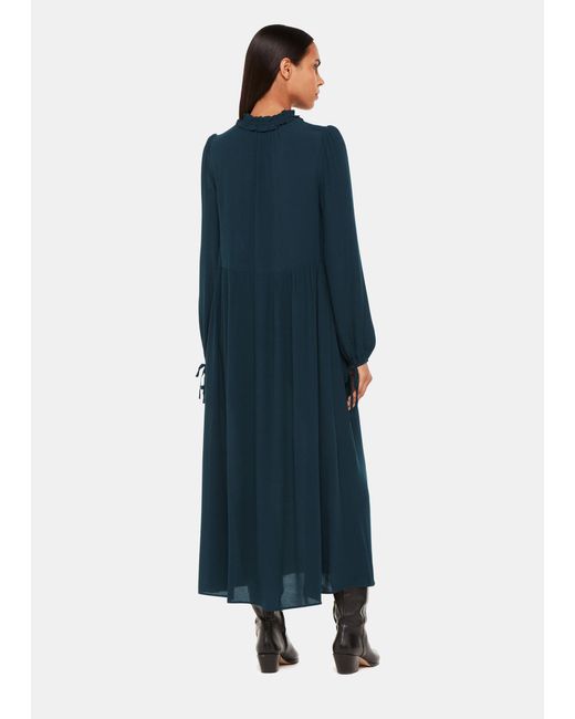 Whistles Blue Lyla Trapeze Midi Dress