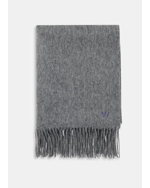 Whistles Gray Fringed Blanket Scarf