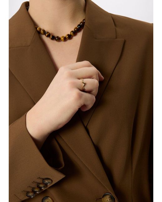 Whistles Metallic Wave Ring