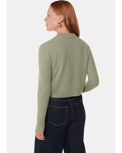 Whistles Blue Wool Cropped Sweater