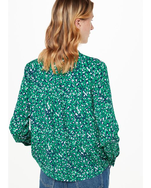 Whistles Green Flowing Leopard Print Shirt