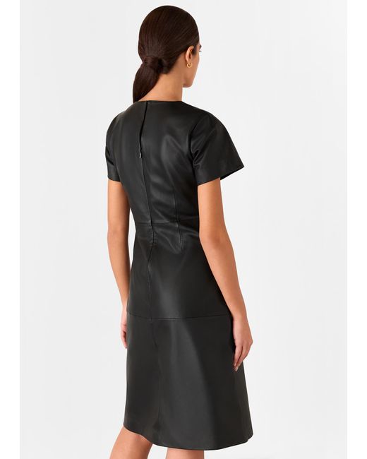 Whistles Black Rosamund A Line Leather Dress