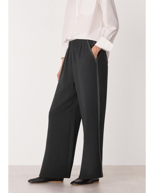 Whistles White Crepe Stitch Detail Trouser