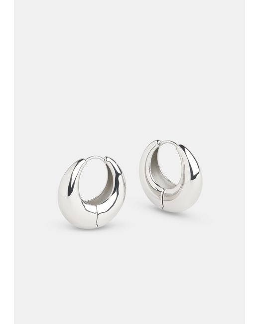 Whistles Blue Chunky Curved Earring