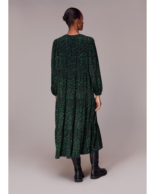Whistles Black Smudge Animal Trapeze Dress