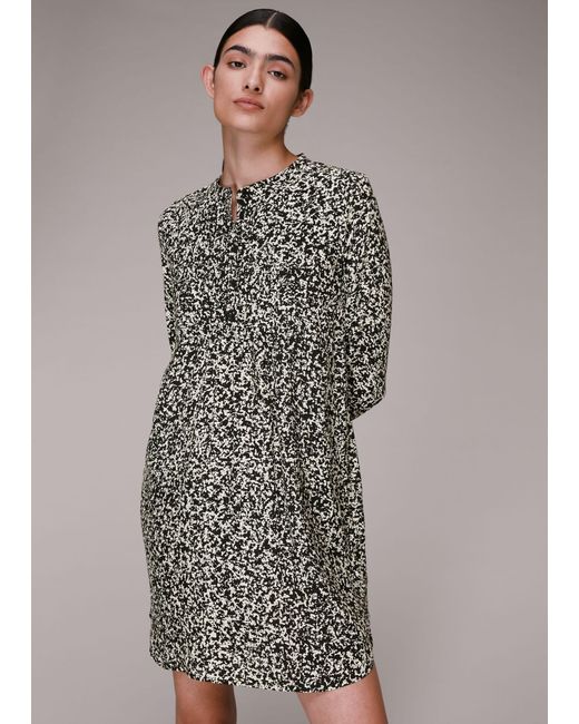 Whistles Gray Piper Abstract Fleck Dress