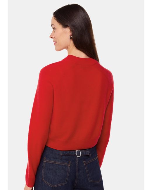 Whistles Red Cashmere Crop Crew