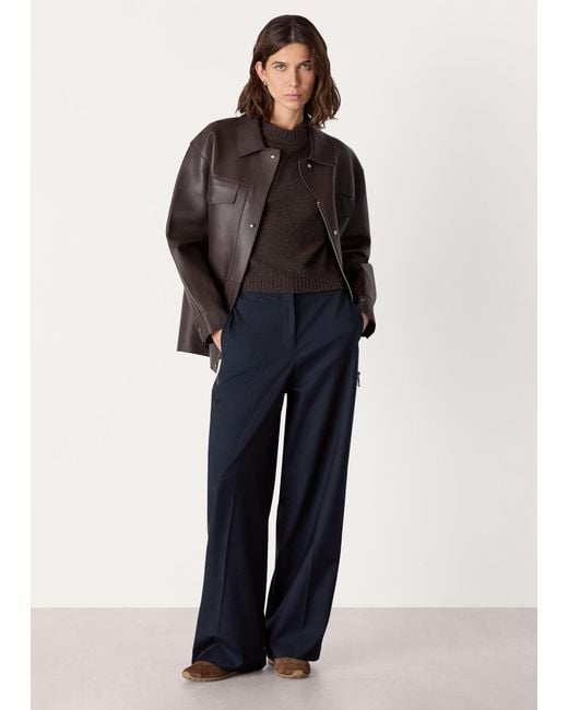 Whistles Blue Side Stripe Tailored Trouser