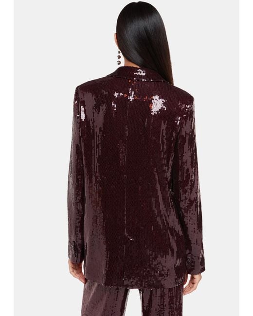 Whistles Red Misha Sequin Blazer