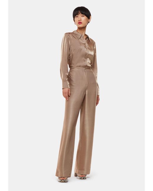 Whistles Natural Teigan Metallic Trousers