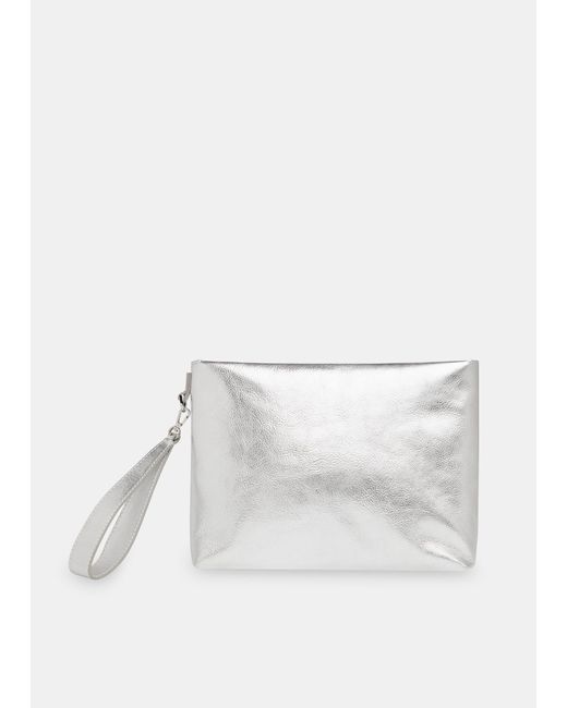 Whistles White Avah Zip Top Clutch